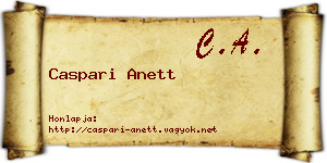 Caspari Anett névjegykártya